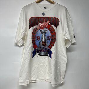 Vintage 1997 Red Wings Stanley Cup Champion Starter Tshirt XL